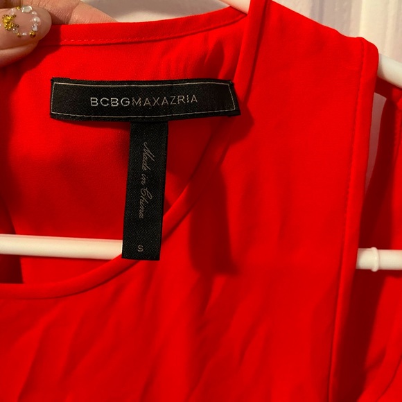 BCBGMAXAZRIA silk red mini dress - Picture 3 of 6